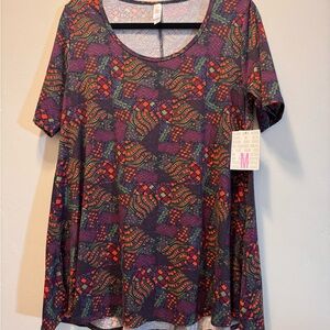 LuLaRoe Multicolor Abstract Short Sleeve Top
